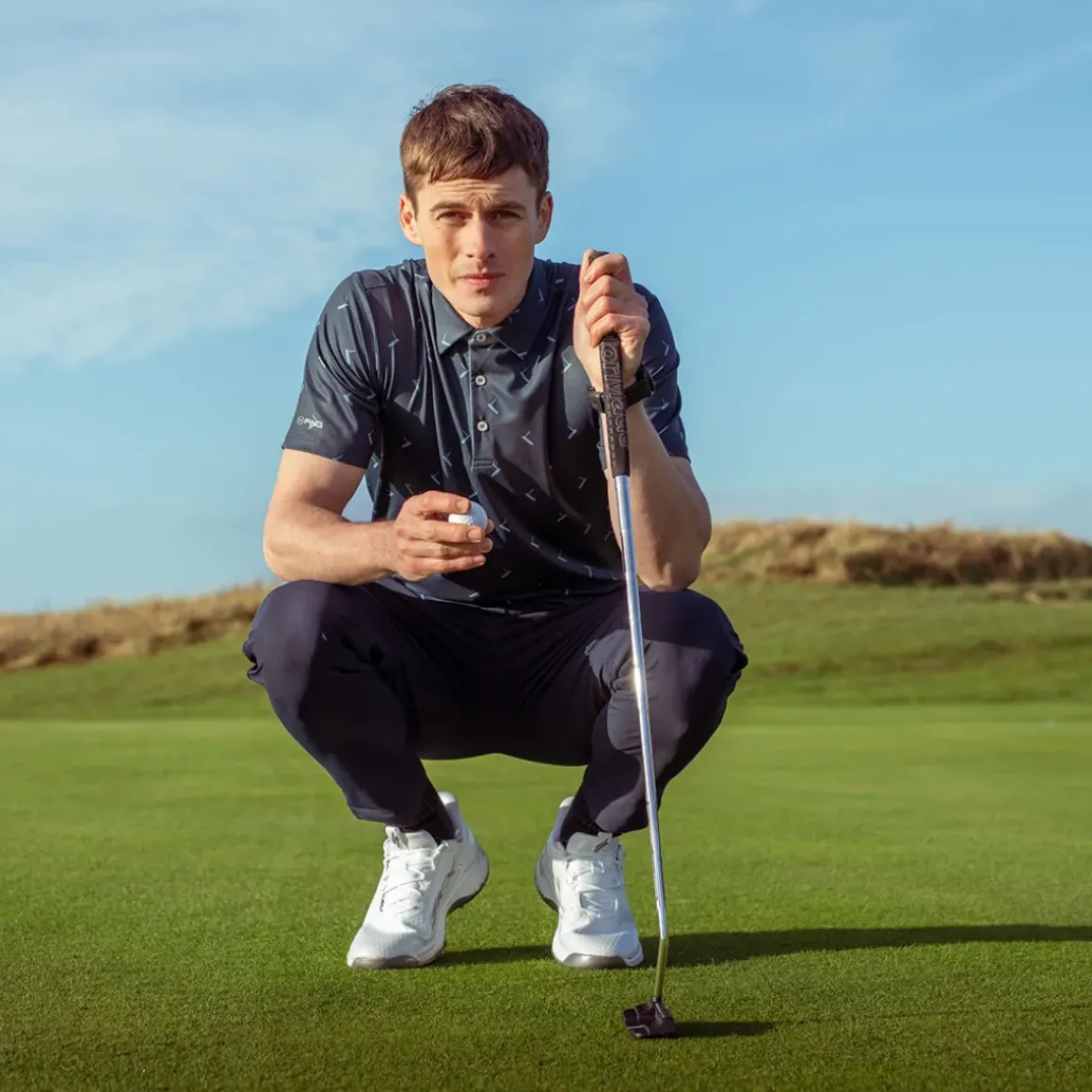 PING Men's Gold Putter Print Golf Polo Shirt