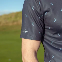 PING Men's Gold Putter Print Golf Polo Shirt