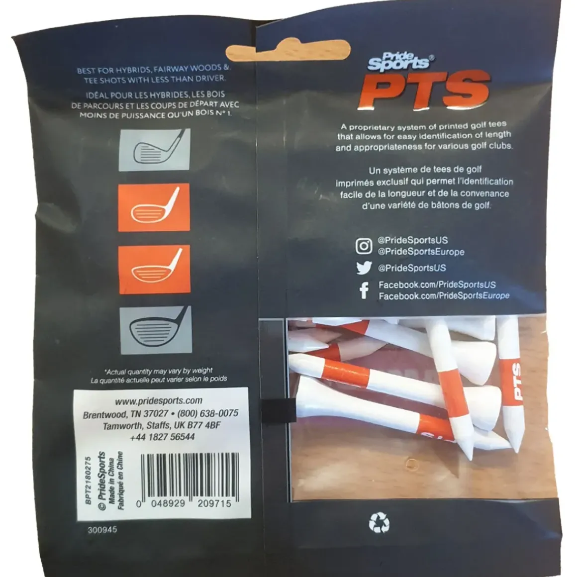 Pride Professional Golf Tees