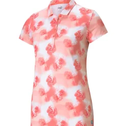 PUMA Ladies CLOUDSPUN Watercolour Floral Stretch Golf Polo Shirt