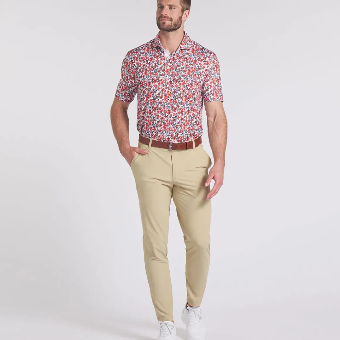 PUMA Men's MATTR Lillie Print Golf Polo Shirt