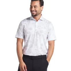 PUMA Men's MATTR Rose Print Golf Polo Shirt