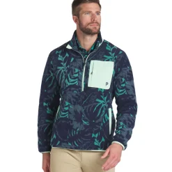 PUMA Men's Palm Tree Crew Fleece Pocket Half Zip Golf Mid Layer