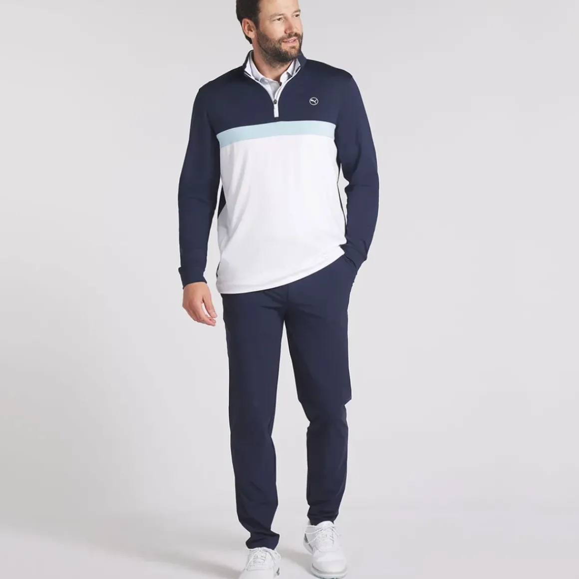 PUMA Men's Pure Colorblock Quarter Zip Golf Midlayer