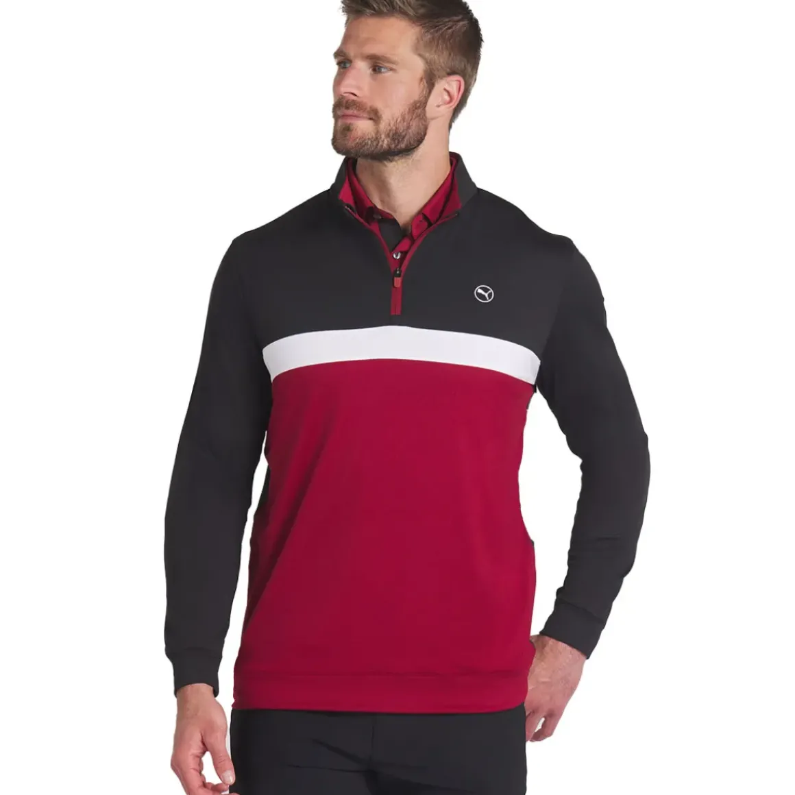 PUMA Men's Pure Colorblock Quarter Zip Golf Midlayer
