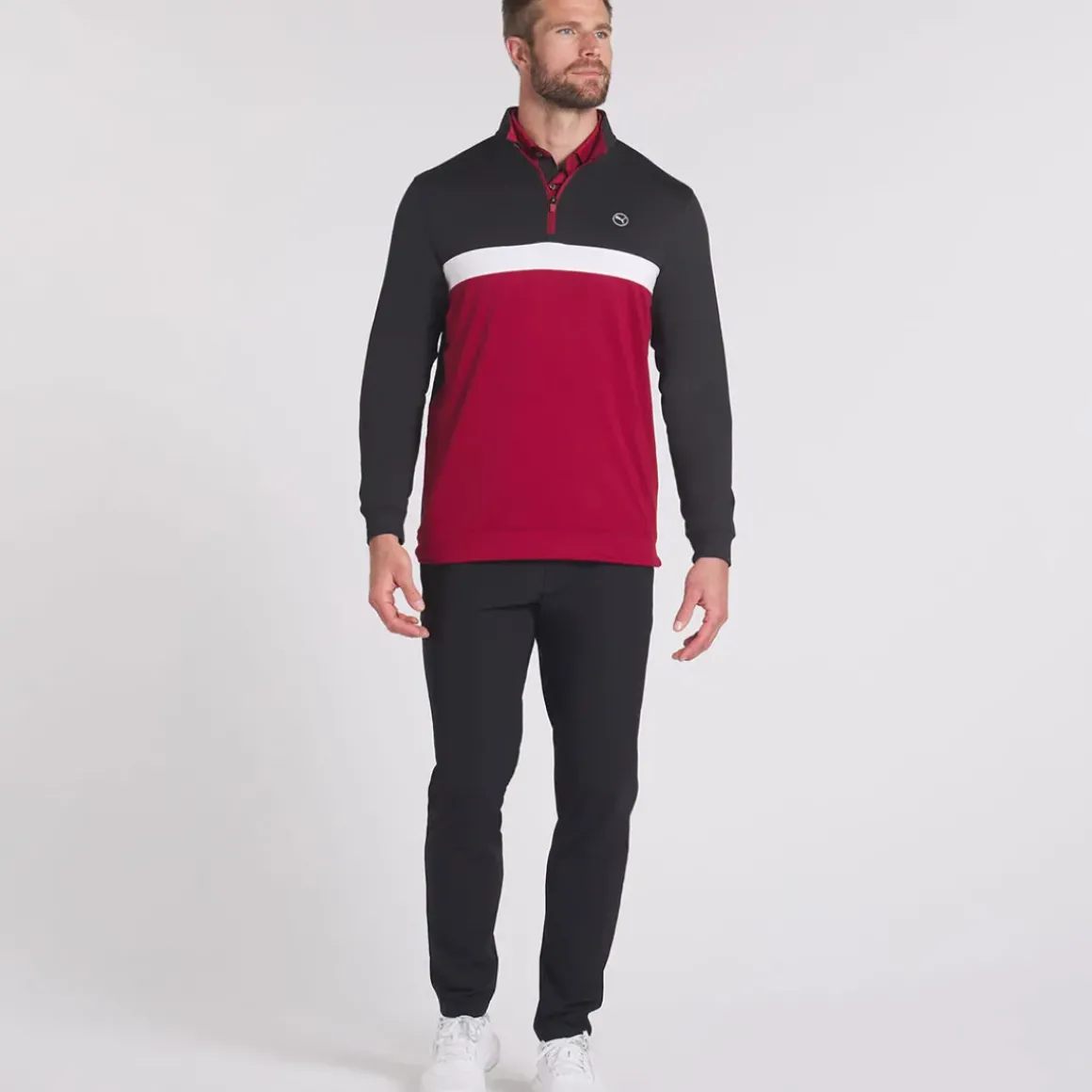 PUMA Men's Pure Colorblock Quarter Zip Golf Midlayer