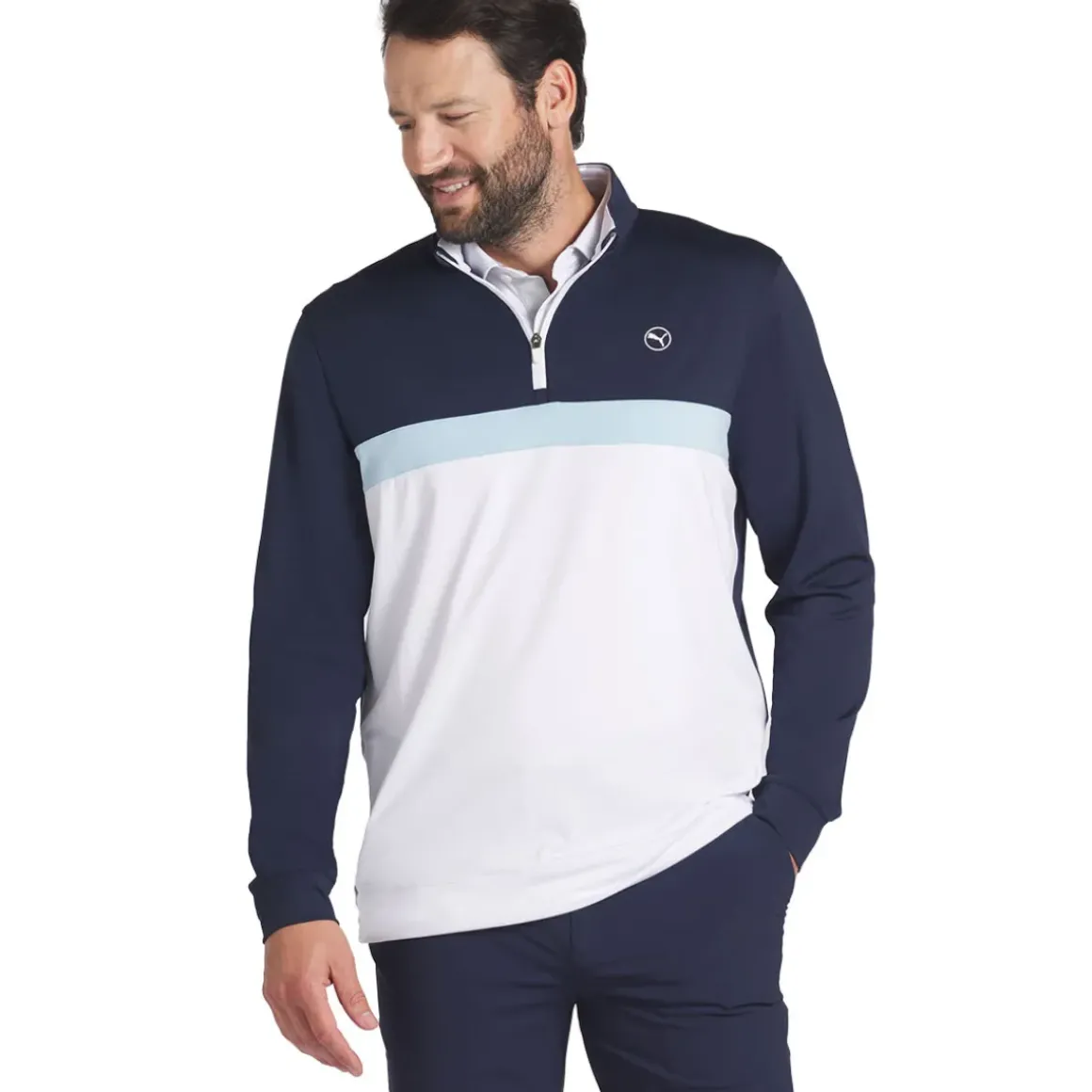 PUMA Men's Pure Colorblock Quarter Zip Golf Midlayer