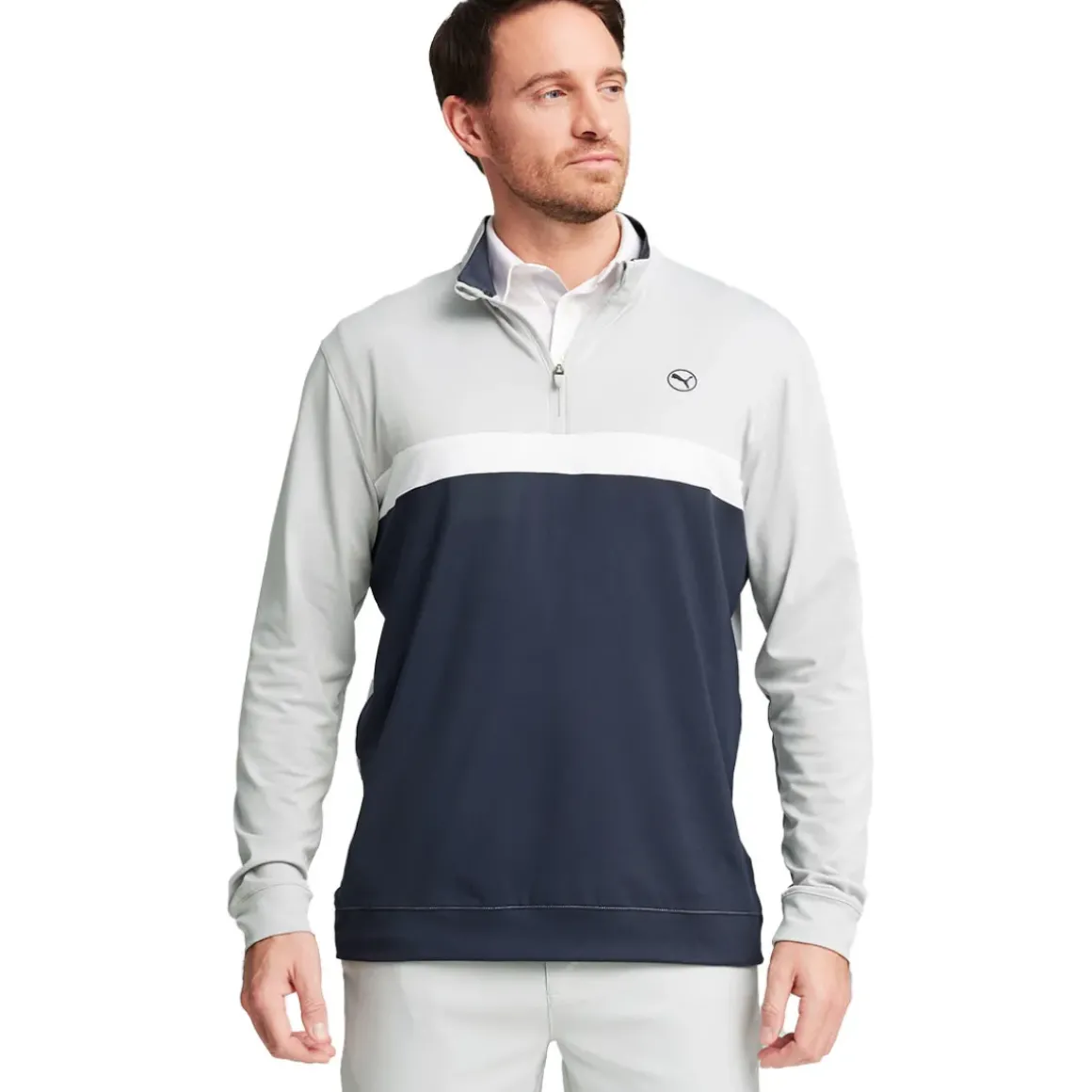 PUMA Men's Pure Colorblock Quarter Zip Golf Midlayer