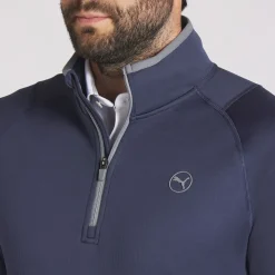 PUMA Men's Waffle Fleece Quarter Zip Golf Mid Layer