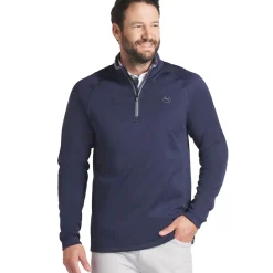 PUMA Men's Waffle Fleece Quarter Zip Golf Mid Layer