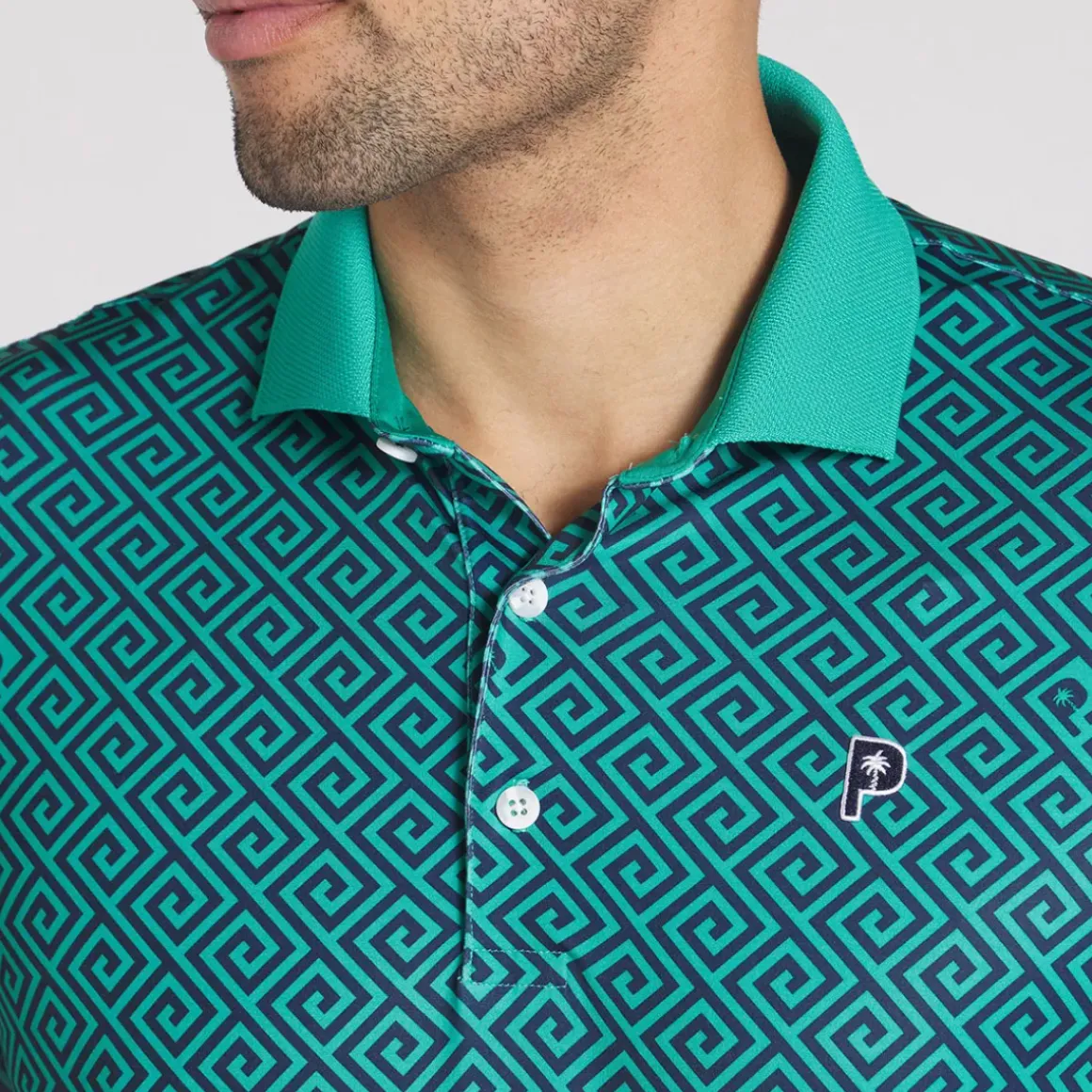 PUMA Men's X Palm Tree Crew Resort Golf Polo Shirt