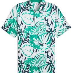 PUMA Men's X Palm Tree Crew Palm Glitch Golf Polo Shirt