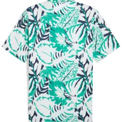 PUMA Men's X Palm Tree Crew Palm Glitch Golf Polo Shirt