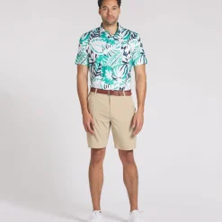 PUMA Men's X Palm Tree Crew Palm Glitch Golf Polo Shirt