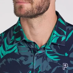 PUMA Men's X Palm Tree Crew Palm Glitch Golf Polo Shirt