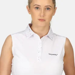 Stromberg Ladies Splatter Print Sleeveless Golf Polo Shirt