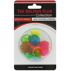 The Golfers Club Neon Ball Markers & Pitchfork Golf Set