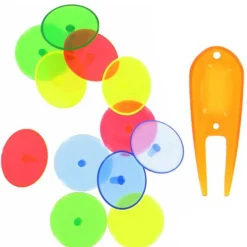 The Golfers Club Neon Ball Markers & Pitchfork Golf Set